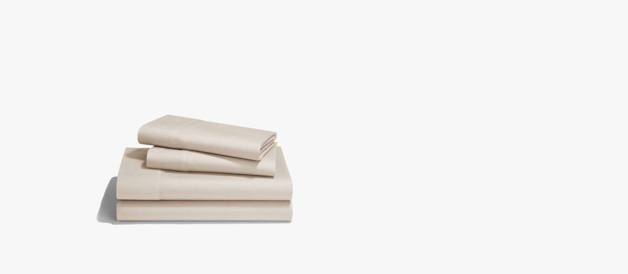 A set of Ivory(Eggshell) colored Combed Cotton Sheets and Pillow cases