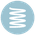 Round blue icon with springs indicating a hybrid feel