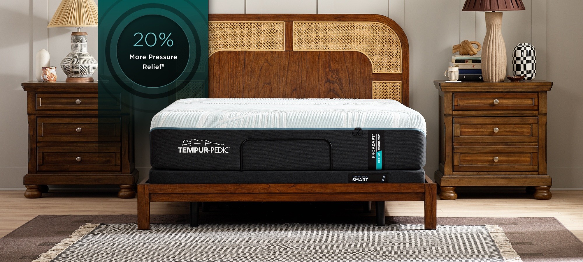 ProAdapt Medium mattress in a styled room 20% more pressure relief