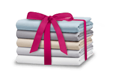 Sheet stack with pink bow