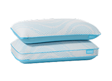 TEMPUR-Breeze ProLo Pillow stacked on a TEMPUR-Breeze ProHi Pillow