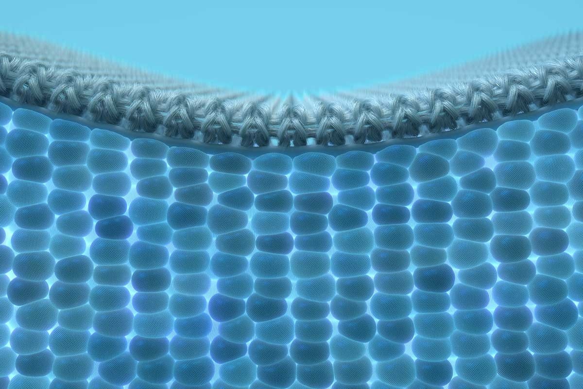 A visual representation of TEMPUR-Material when compressed