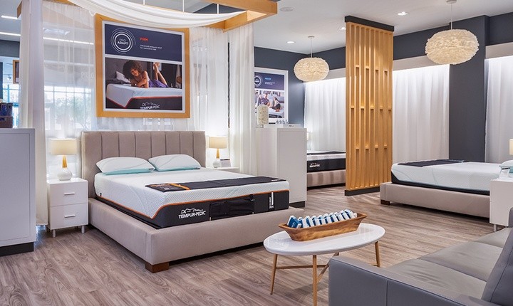 Tempur-Pedic beds in a Tempur-Pedic flagship store.